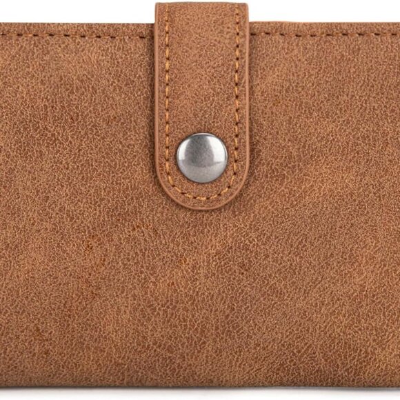 Small Faux Leather Wallet Women Bifold Card & Money Organizer Brown - Picture 2 of 6